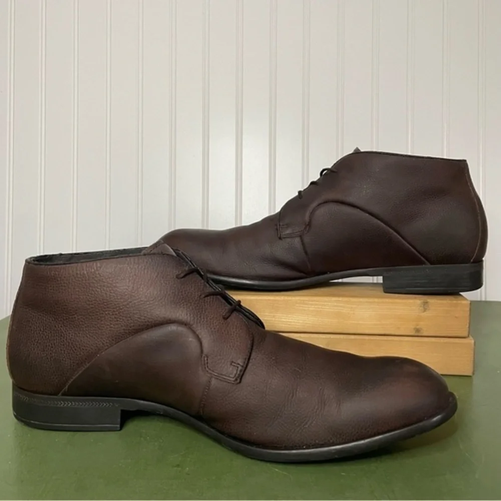 John Varvatos Classic 3-Eyelet Low Boots/Oxfords in Brown Leather